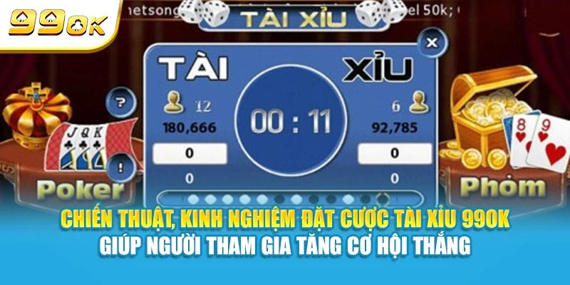 Chiến thuật, kinh nghiệm đặt cược Tài Xỉu 99OK hỗ trợ bạn tăng cơ hội thắng