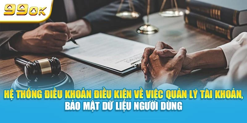 Hệ thống điều khoản điều kiện về việc quản lý tài khoản, bảo mật dữ liệu người dùng